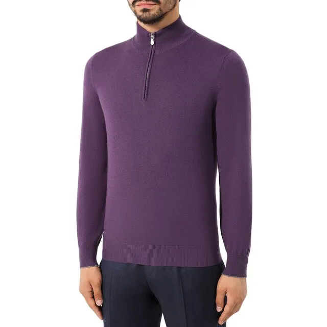 High-Neck Zipped Sweater