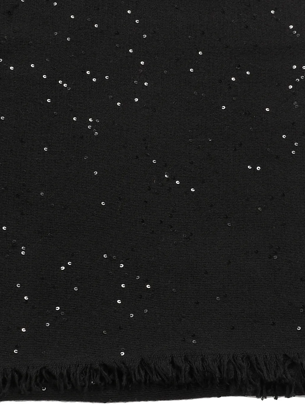 Sequin-Embellished Frayed Scarf