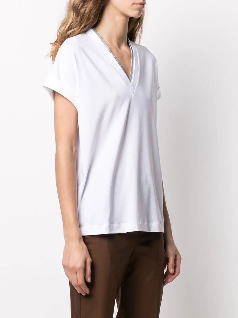 Embellished V-Neck T-Shirt