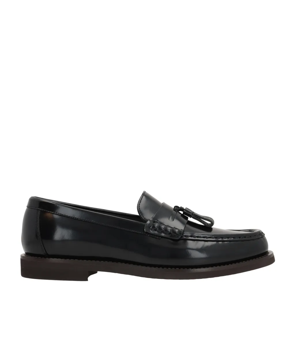 Monili-Tassel Polished Leather Loafers