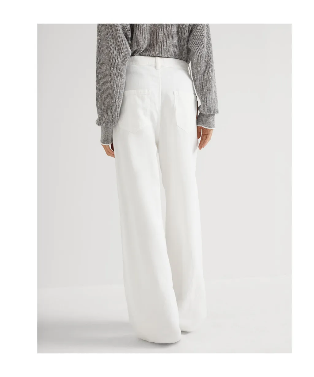 Five-Pocket Wide-Leg Jeans