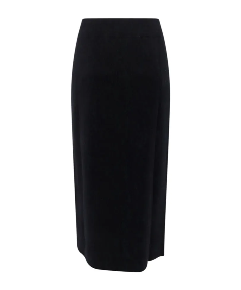 Straight Hem Knitted Midi Skirt