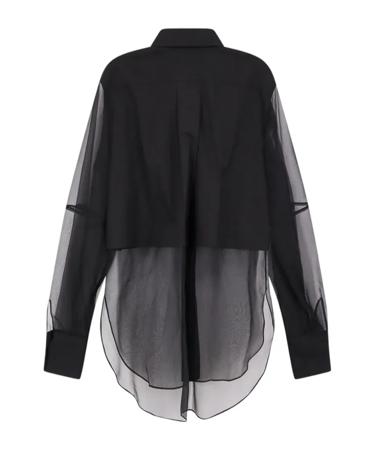 Panelled Long-Sleeved Poplin Shirt