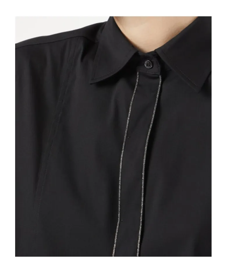 Panelled Long-Sleeved Poplin Shirt