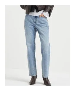 Straight-Leg Denim Jeans