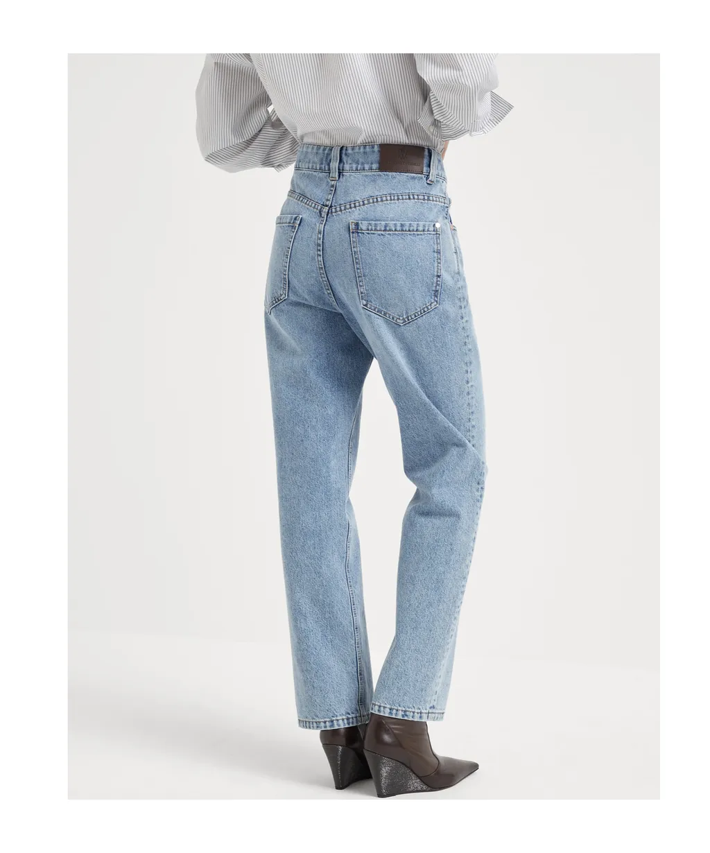 Straight-Leg Denim Jeans