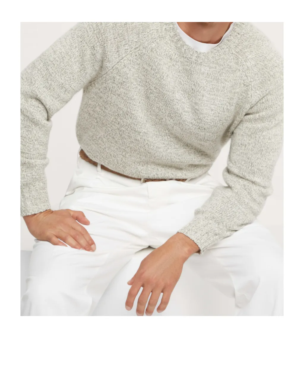 Marl-Knitted Crewneck Jumper