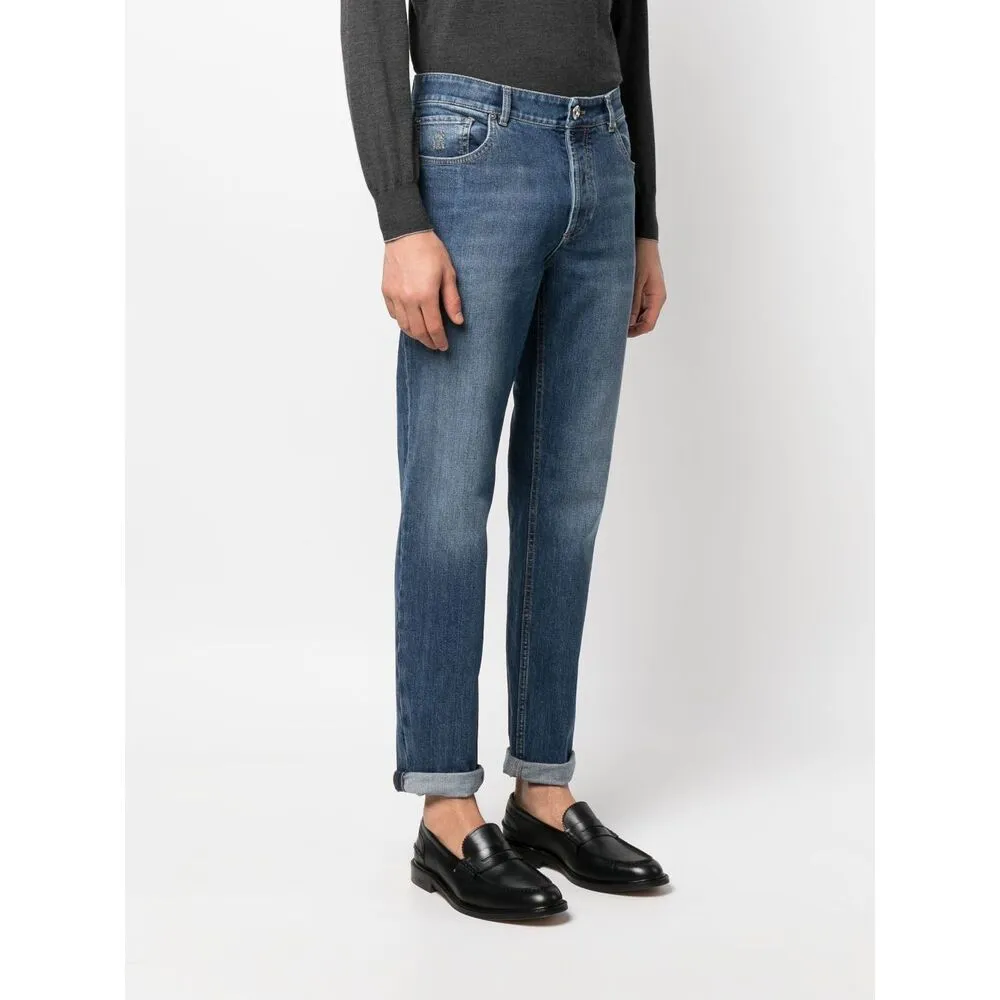 Mid-Rise Straight-Leg Jeans