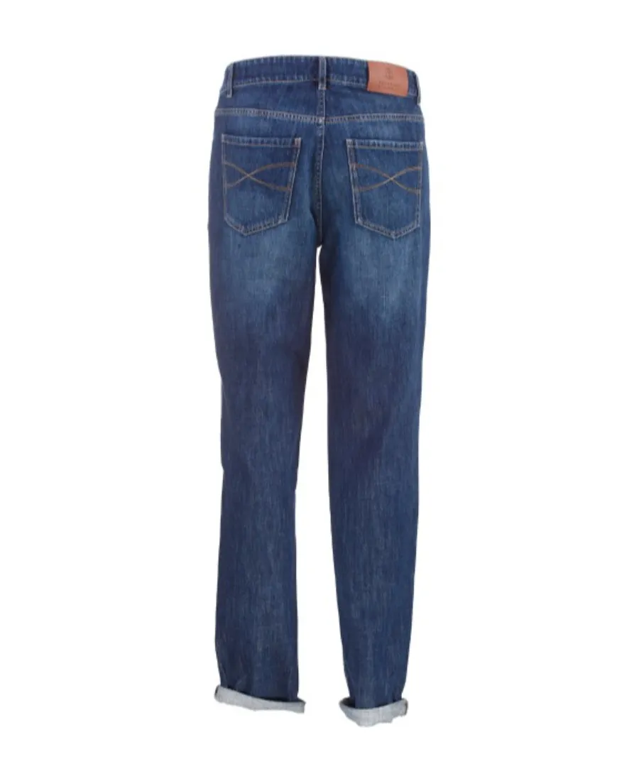 Straight-Leg Slim-Cut Jeans