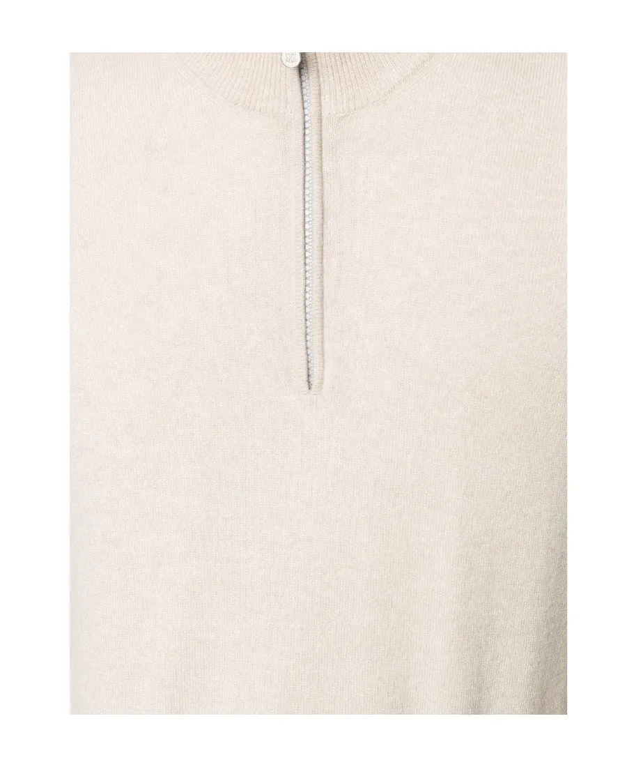 Funnel-Neck Knitted Polo Shirt