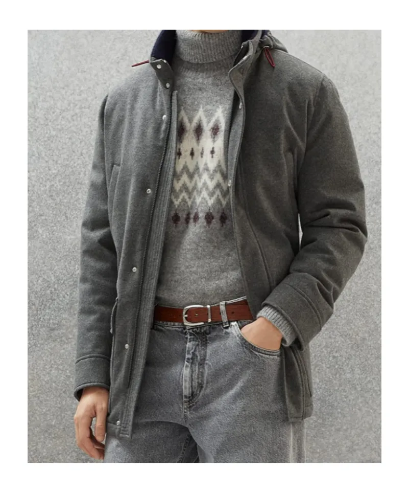 Long-Sleeved Hooded Coat