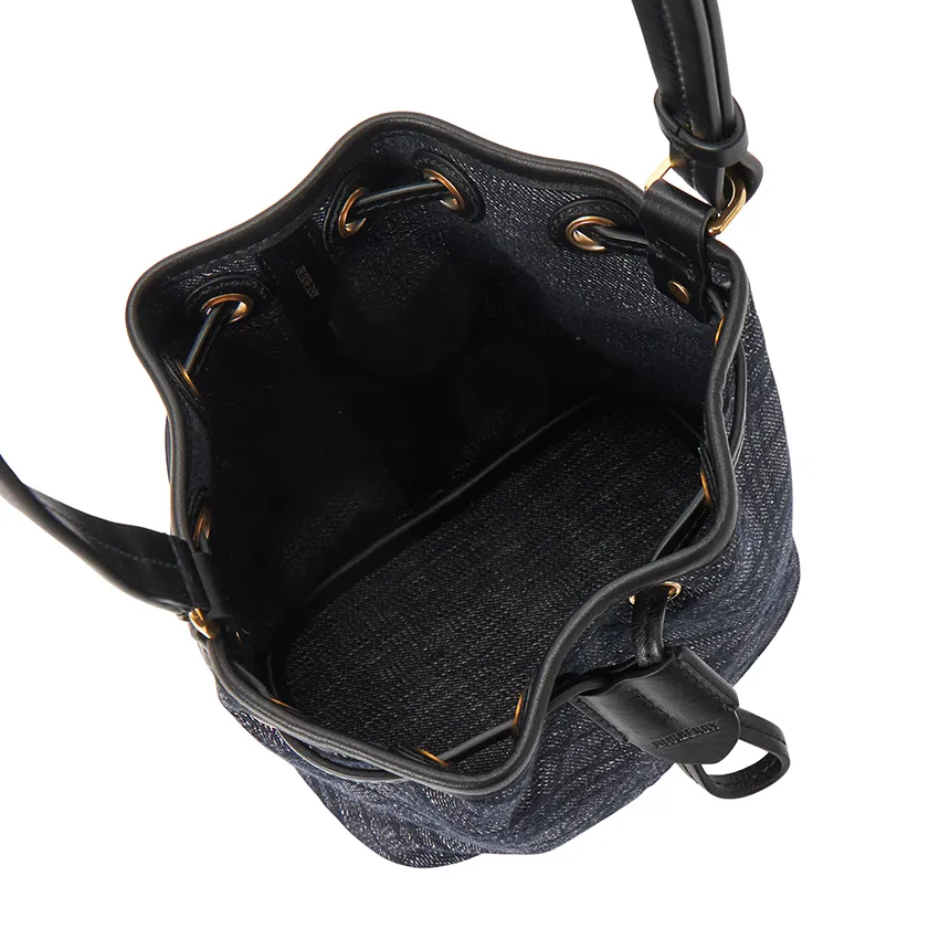 Drawstring Denim Bucket Bag