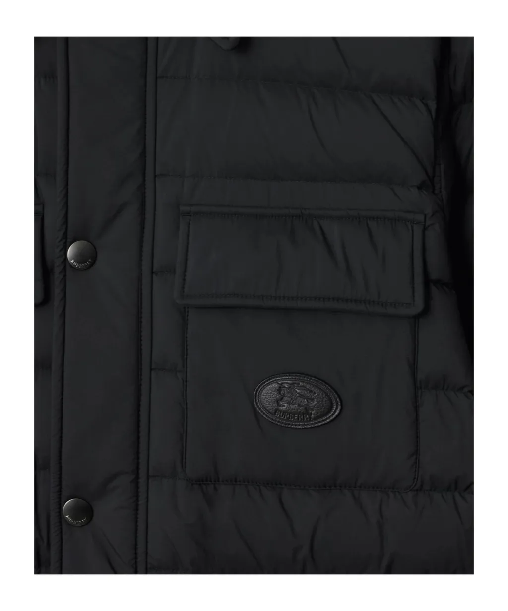 Logo Patch Quilted Padded Overshirt