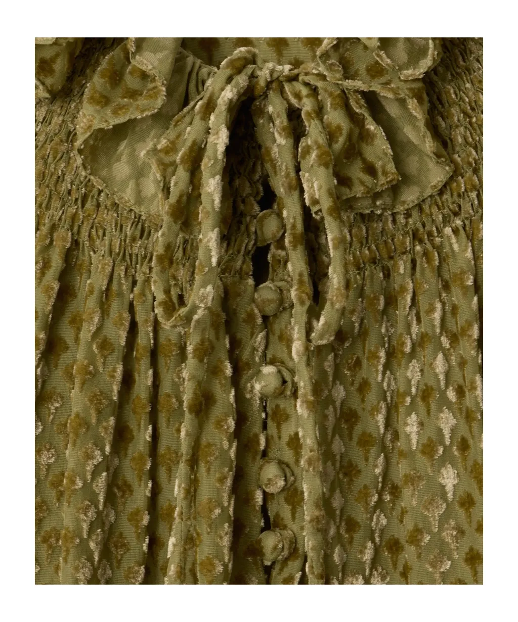 Silk Blend Velvet Blouse