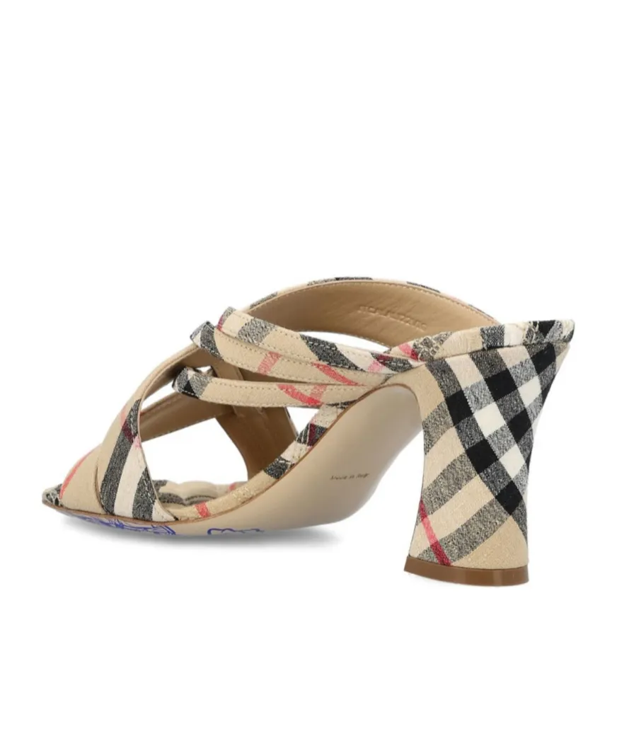 Checked Slip-On Sandals