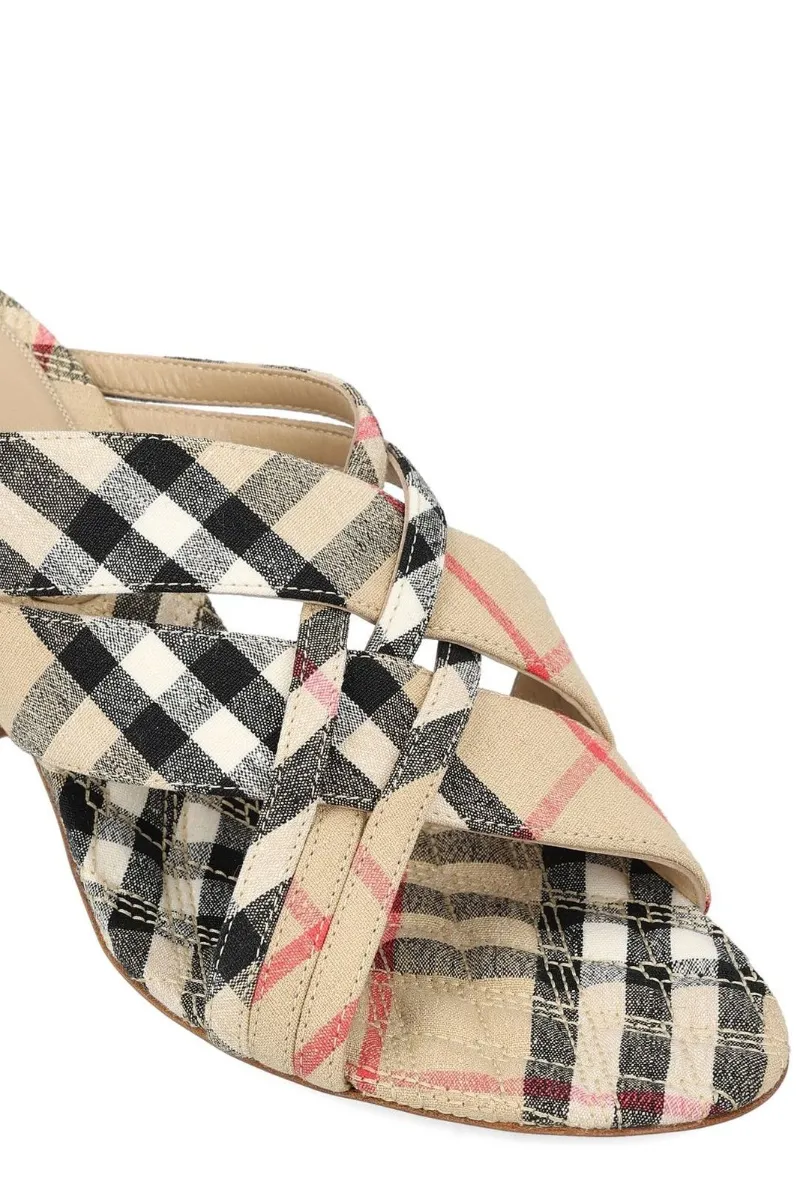 Checked Slip-On Sandals