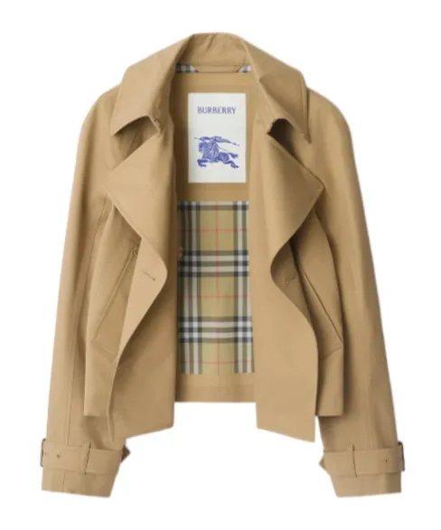 Cropped Cotton Trench Jacket