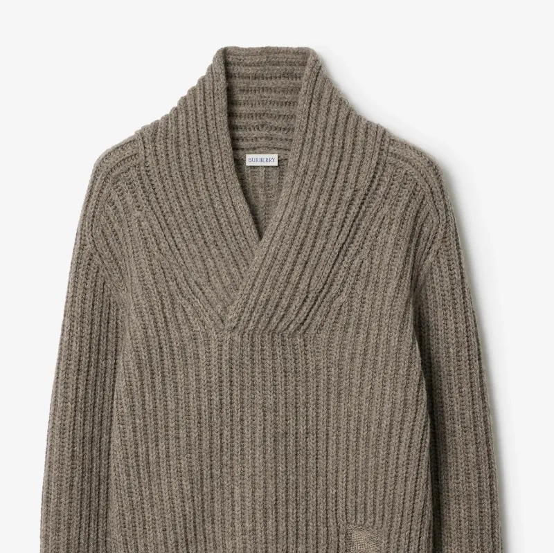 Shawl Collar Knitted Jumper