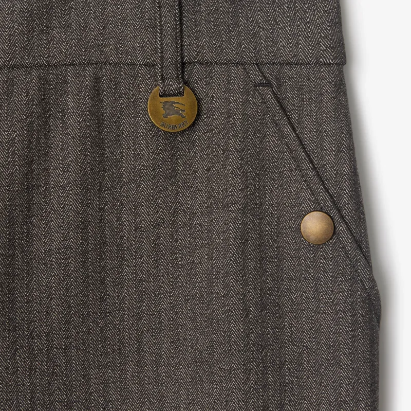 Herringbone Tapered Stretch Trousers