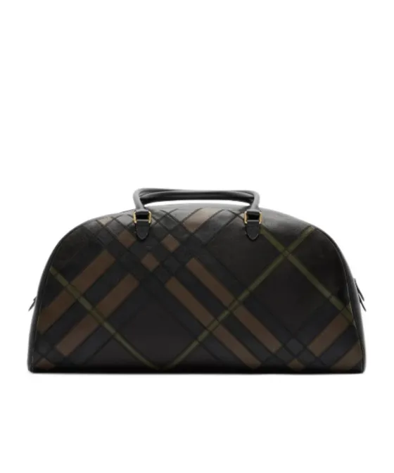 Logo Patch Checked Tote Bag