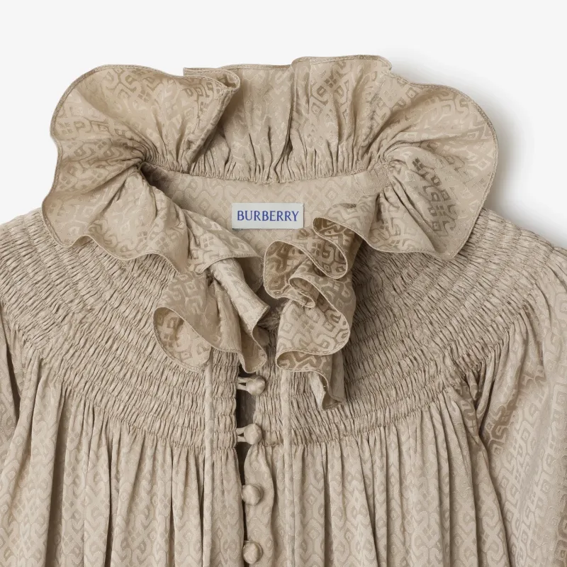 Geometric Self-Tied Neck Blouse