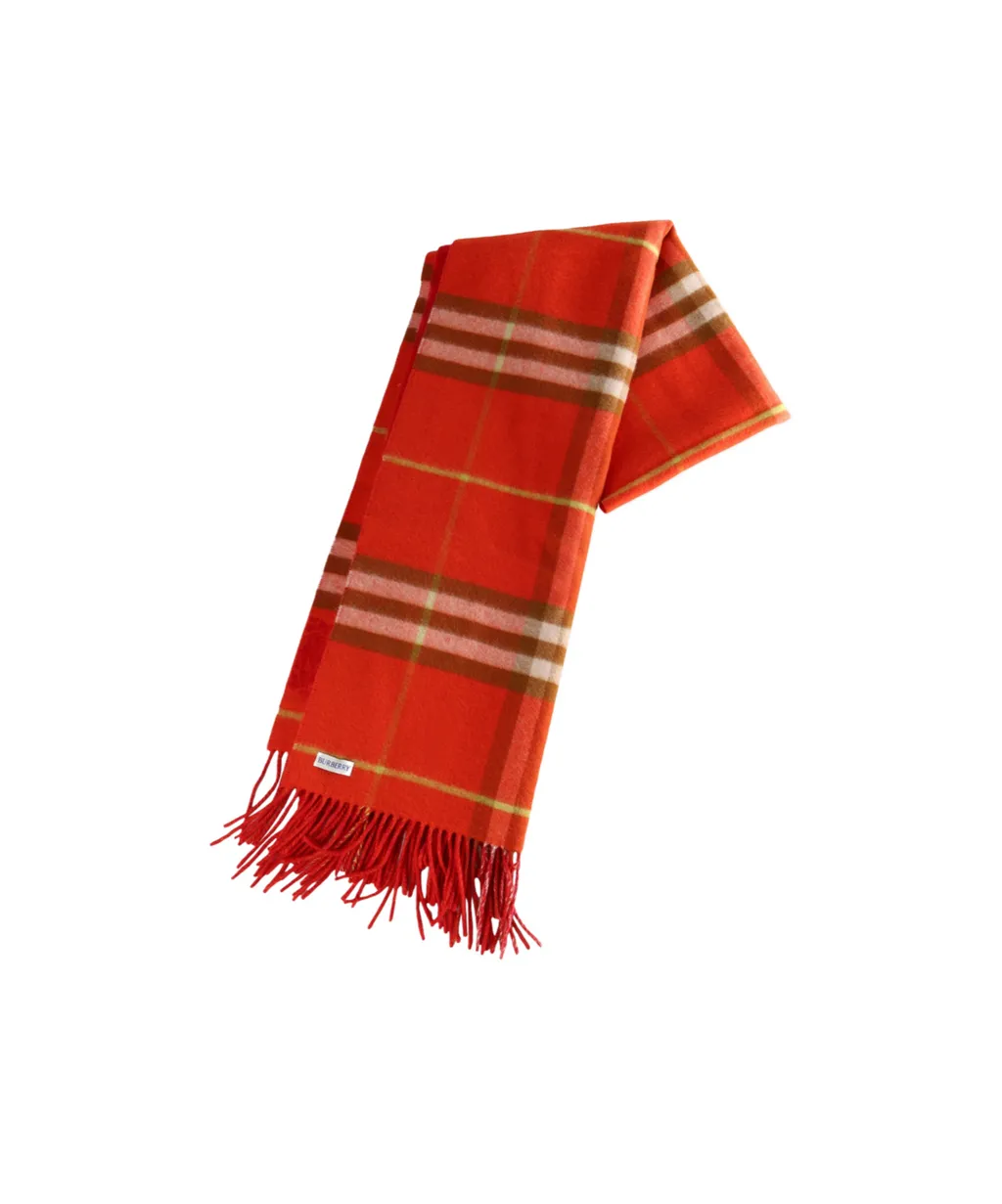 Checked Fringed Scarf