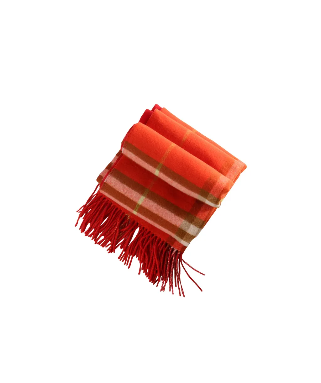 Checked Fringed Scarf