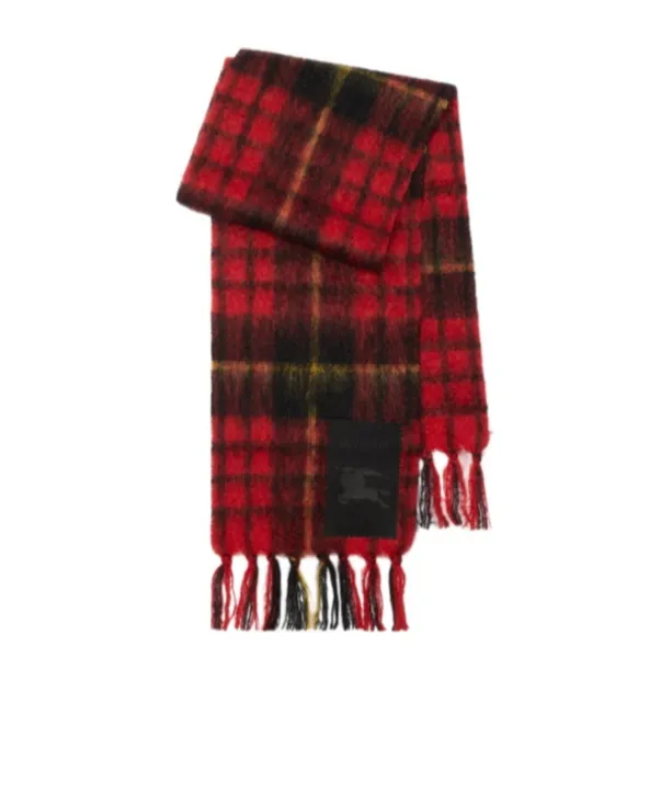 Checked Fringed-Edge Scarf, 1