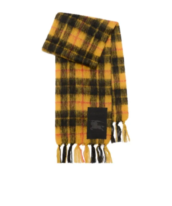 Checked Fringed-Edge Scarf, 1