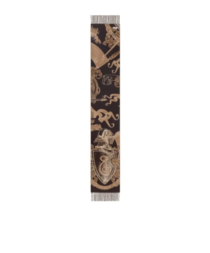 Etched Knight Fringed Scarf