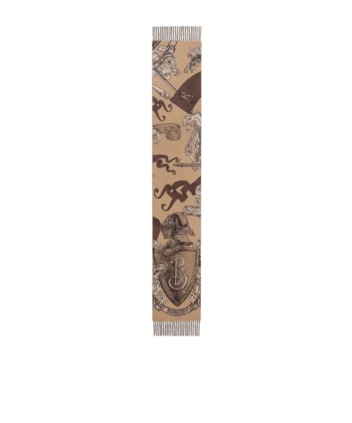 Etched Knight Fringed Scarf