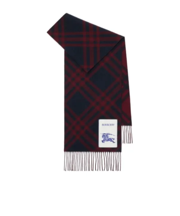 Checked Fringed-Edge Scarf
