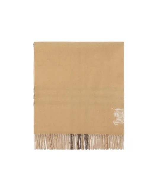 Wide Reversible Checked Fringed Scarf