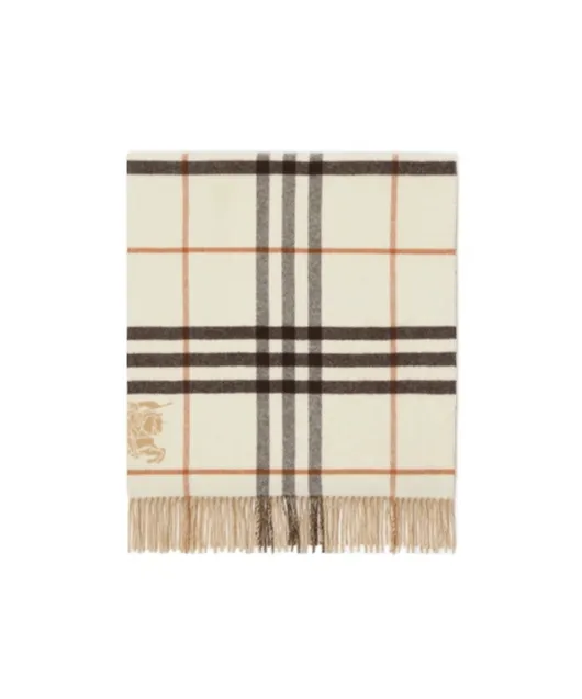 Wide Reversible Checked Fringed Scarf