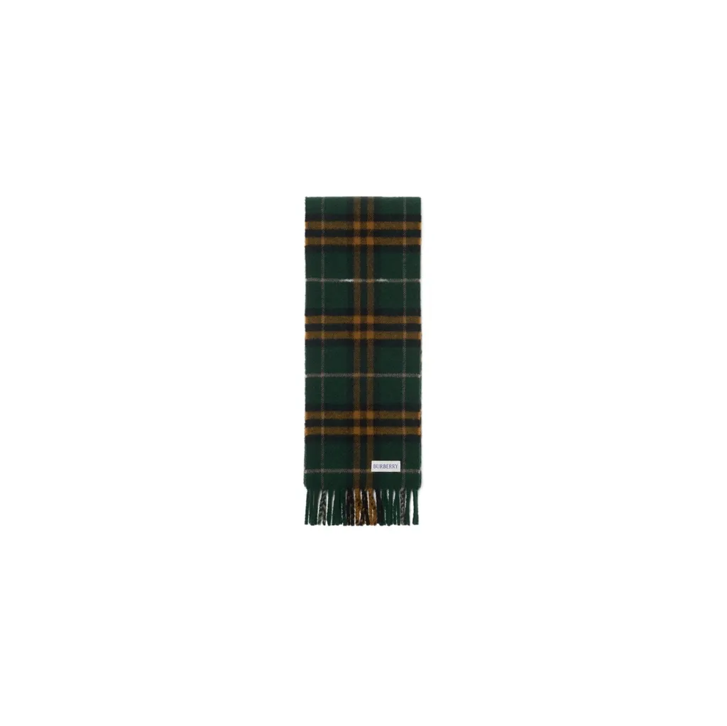 Narrow Check Cashmere Scarf