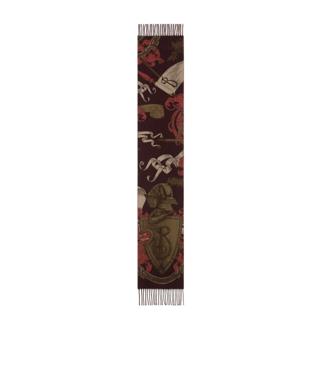 Etched Knight Fringed-Edge Scarf