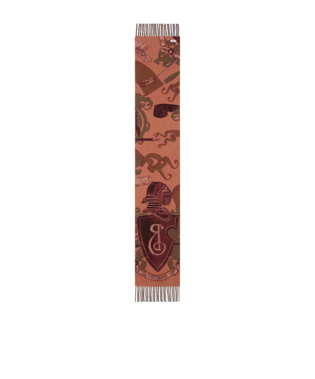 Etched Knight Fringed-Edge Scarf