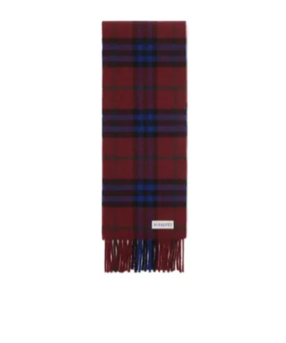 Narrow Check Fringed Scarf
