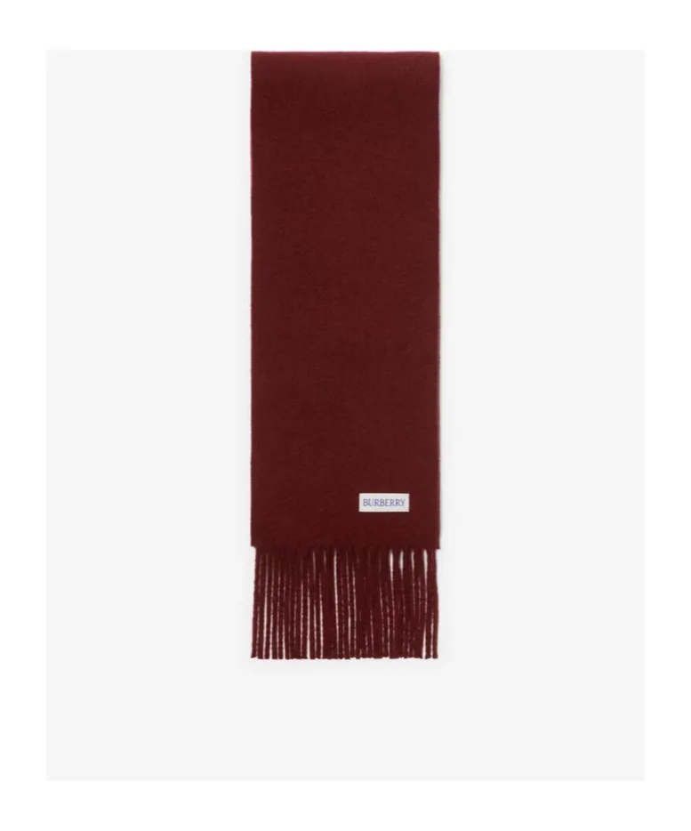 Check Label Fringed Scarf