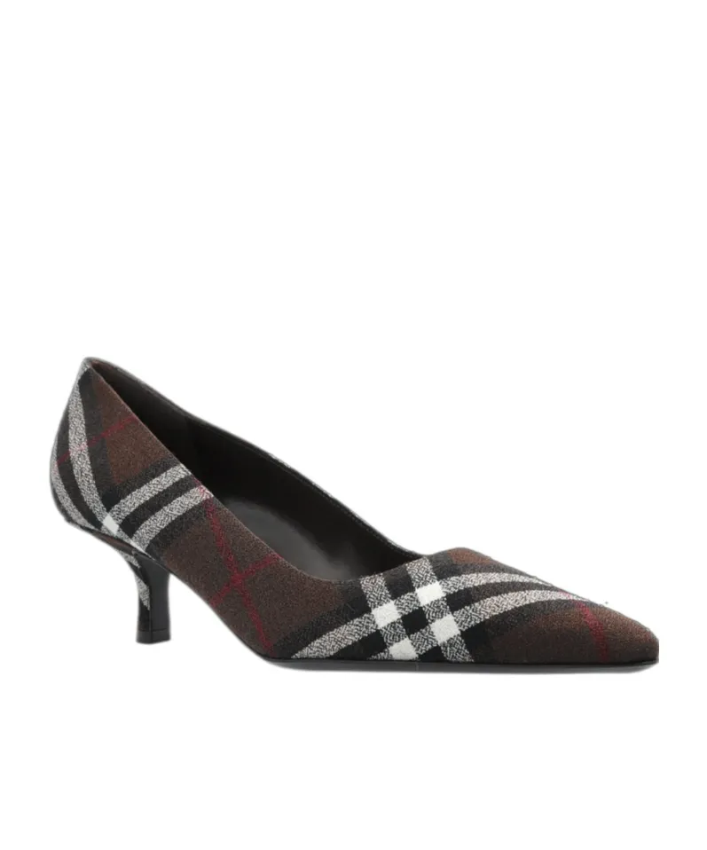 Checked Pointed-Toe Pumps
