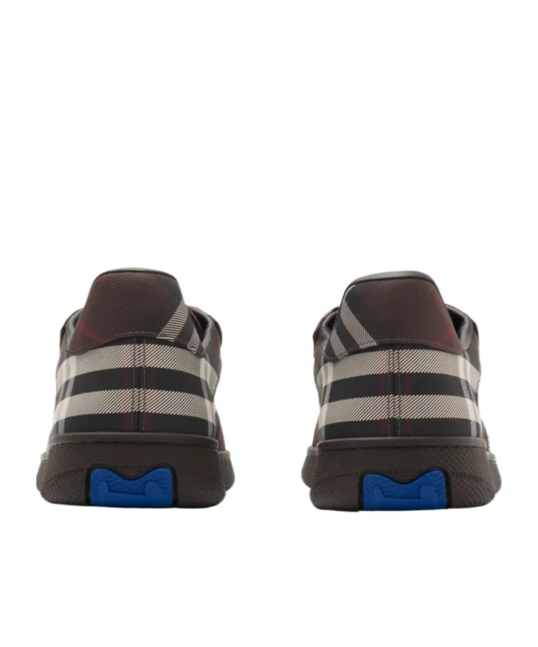 Check-Pattern Lace-Up Sneakers