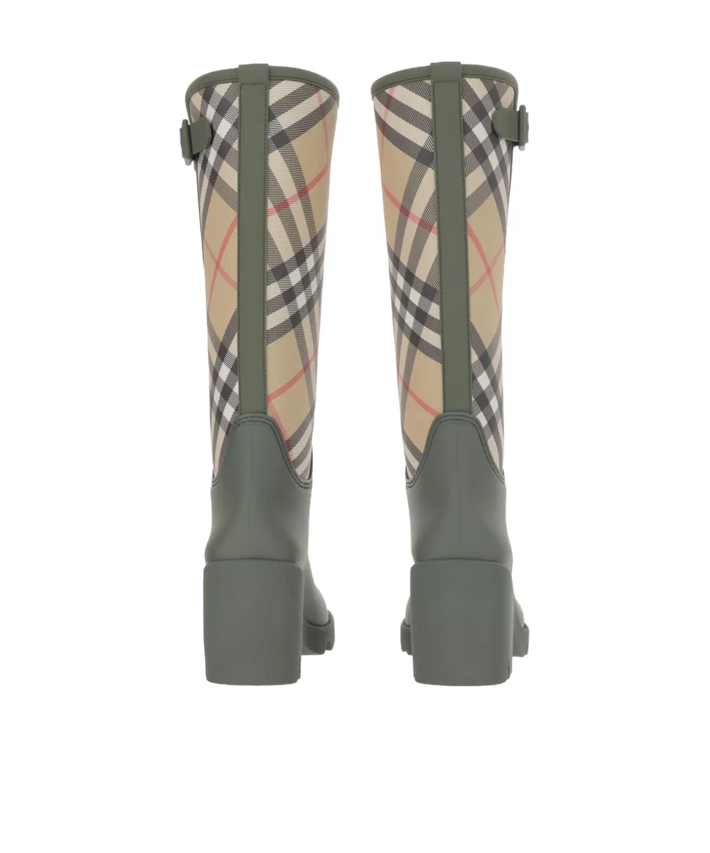 Marsh Heeled Checked Wellington Boots