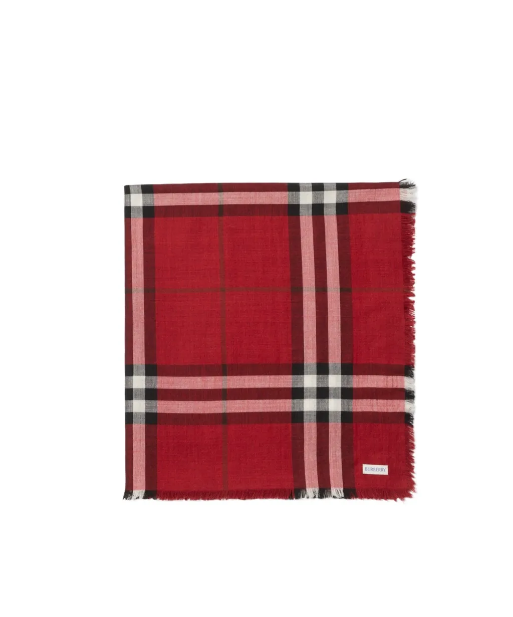 Reversible Checked Frayed-Edge Scarf