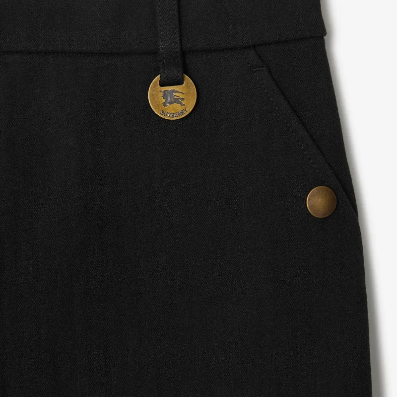 Herringbone Stretch Tapered Trousers