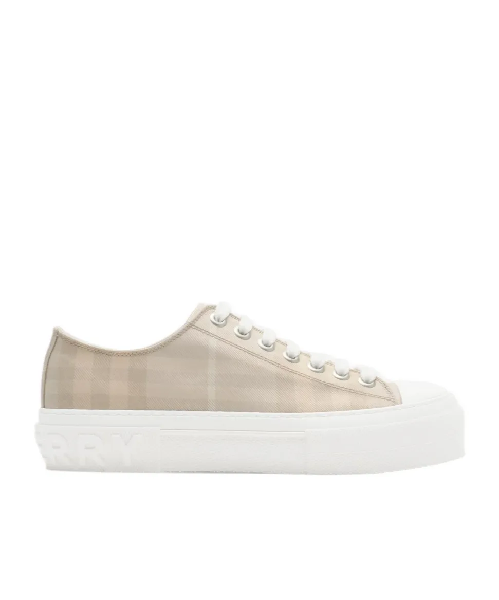 Checked Lace-Up Sneakers