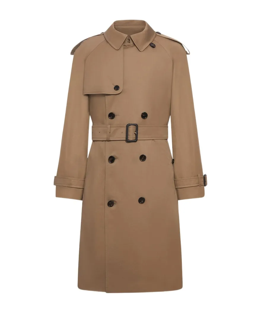 Long Gabardine Trench Coat