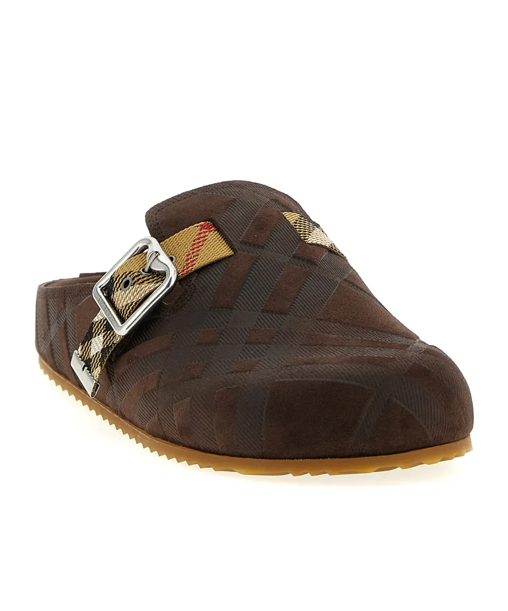 Buckle-Embellishment Mules