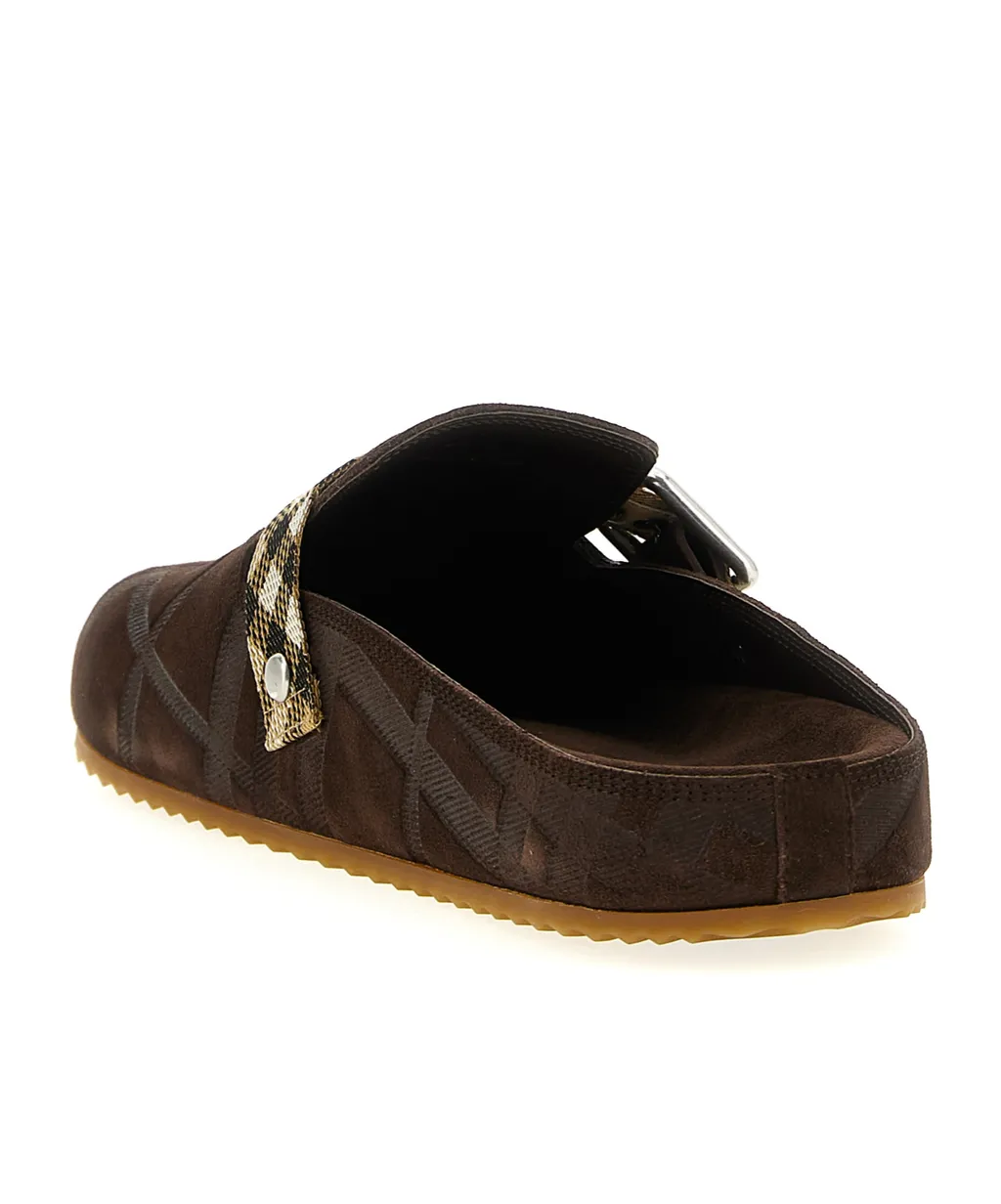 Buckle-Embellishment Mules