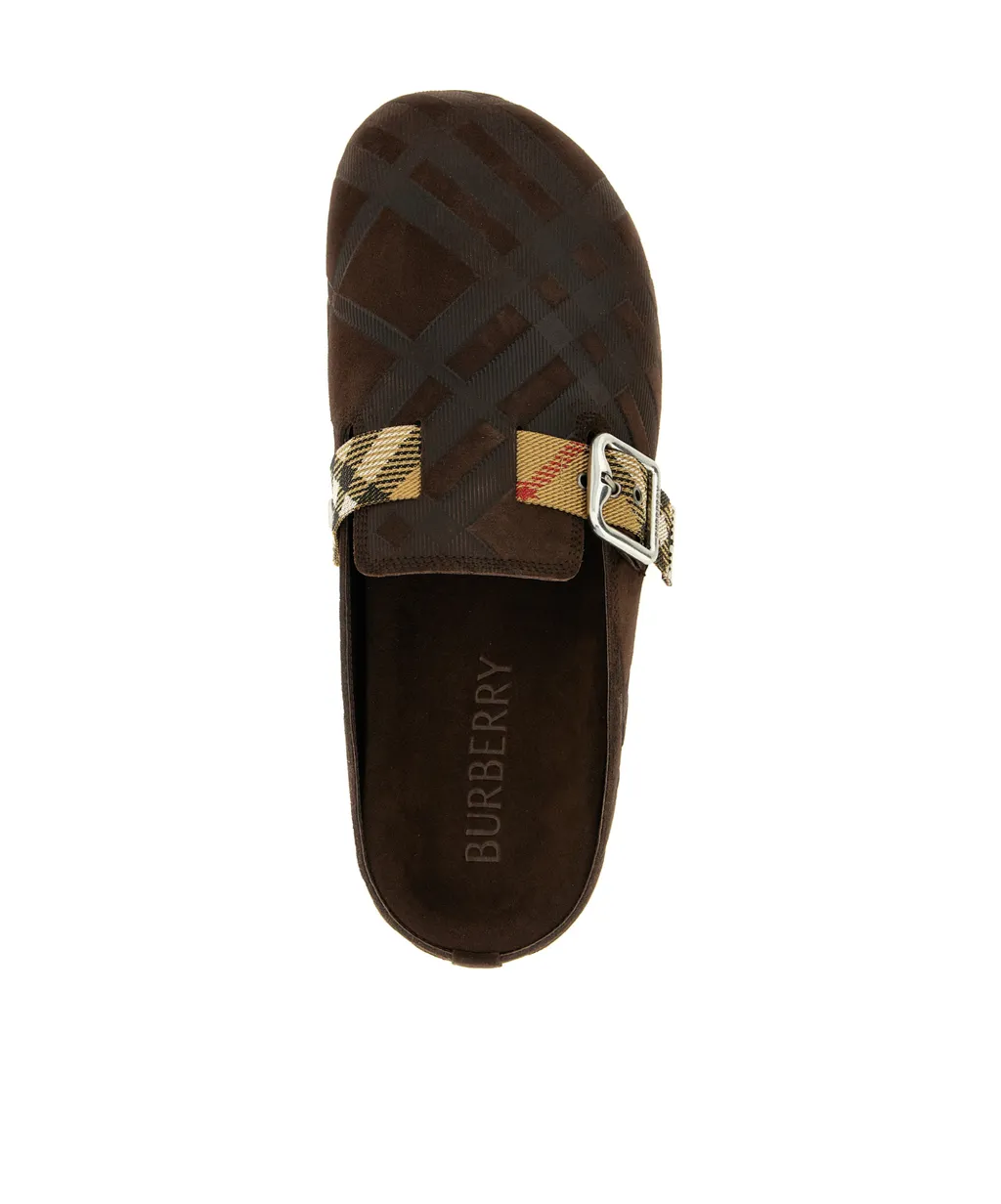 Buckle-Embellishment Mules