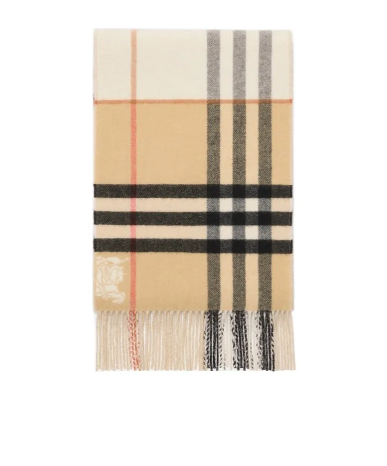 Checked Fringed Scarf